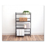 FlipShelf Four-Shelf Unit, 26.5w x 12d x 43h, Black