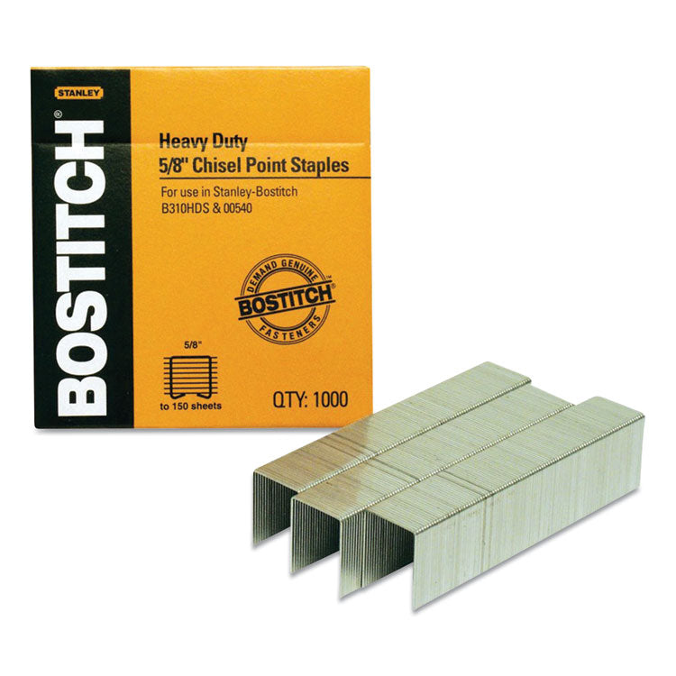 Heavy-Duty Premium Staples, 0.63" Leg, 0.5" Crown, Carbon Steel, 1,000/box