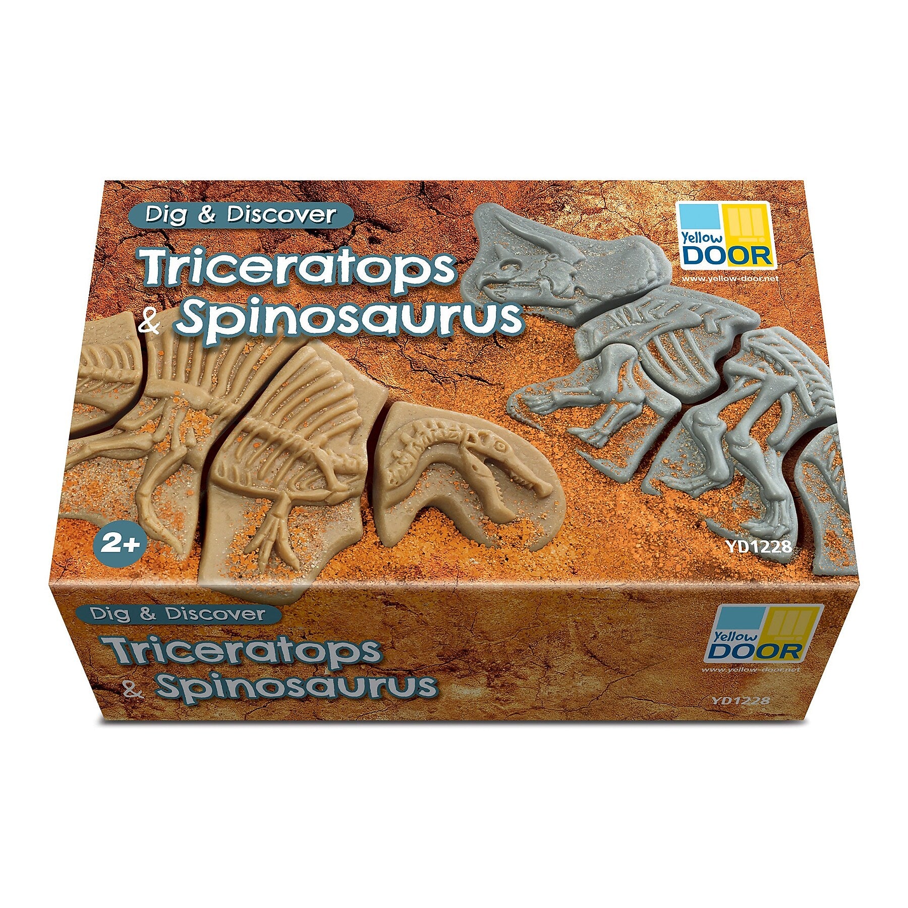 Yellow Door Dig and Discover Triceratops & Spinosaurus, Assorted Colors, 10/Set (YUS1228)