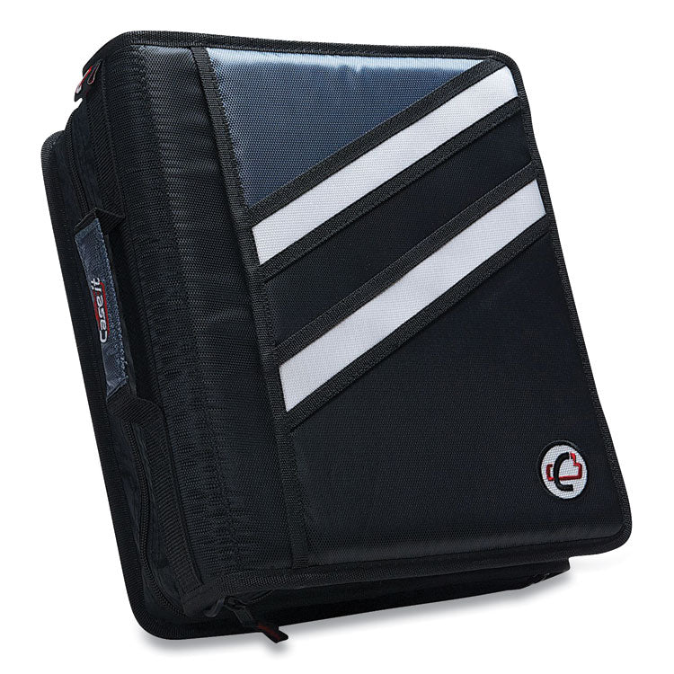 Z-System 2-In-1 Zipper Binder, 3 Rings (x2), 1.5" Capacity (x2), 11 X 8.5, Black/gray Accents