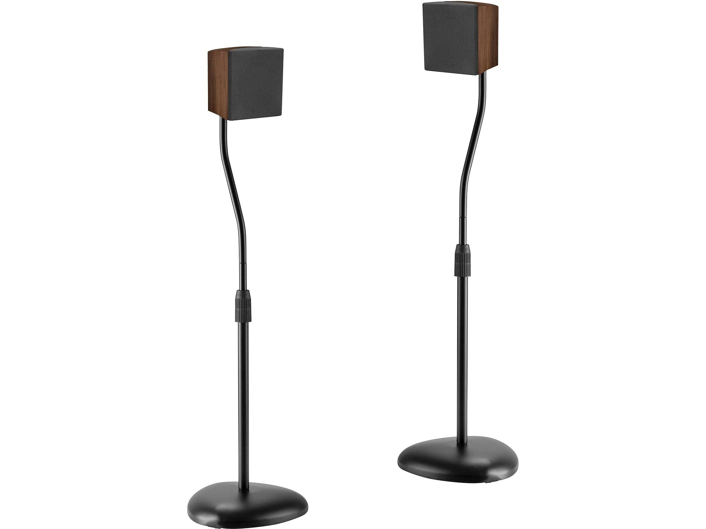 Mount-It! Height-Adjustable Speaker Floor Stand, Black, 2/Pack (MI-1232)