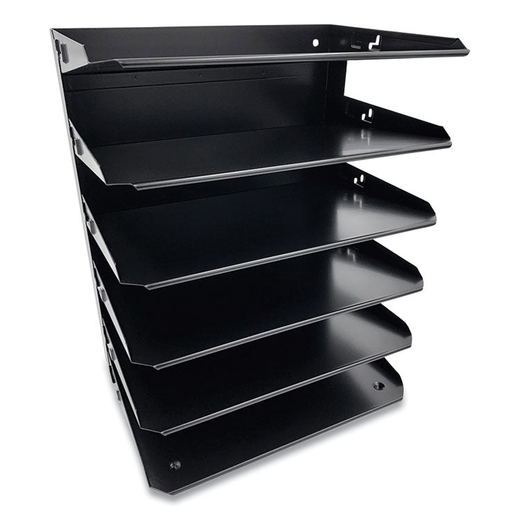 Steel Horizontal File Organizer, 6 Sections, Letter Size Files, 8.75 X 12 X 15, Black