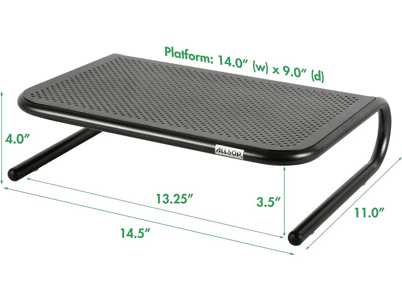 Allsop The Metal Art Jr. Monitor Stand, Pearl Black, 2/Pack (31958)