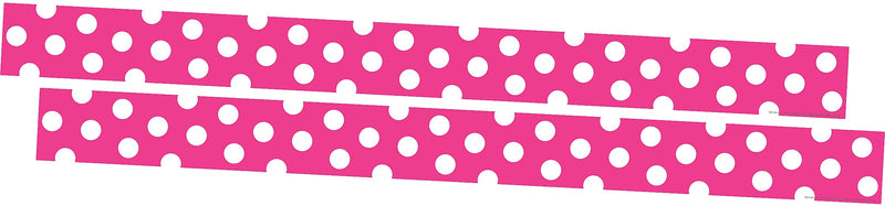 Barker Creek Double-Sided Border, 35" x 3", Dot to Dot Hot Pink, 24/Pack (4439)