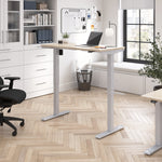 Bush Business Furniture Move 40 Series 48"W Electric Adjustable Standing Desk, Natural Elm/Cool Gray Metallic (M4S4824NESK)