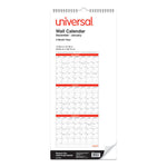Three-Month Wall Calendar, 12 x 27, White/Red Sheets, 14-Month: Dec 2025 to Jan 2027
