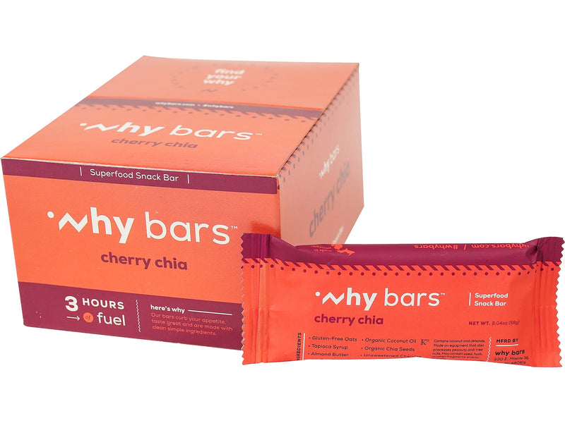Why Bars Gluten-Free Cherry Chia Superfood Energy Bar, 2.04 oz., 12 Bars/Box (WB4)