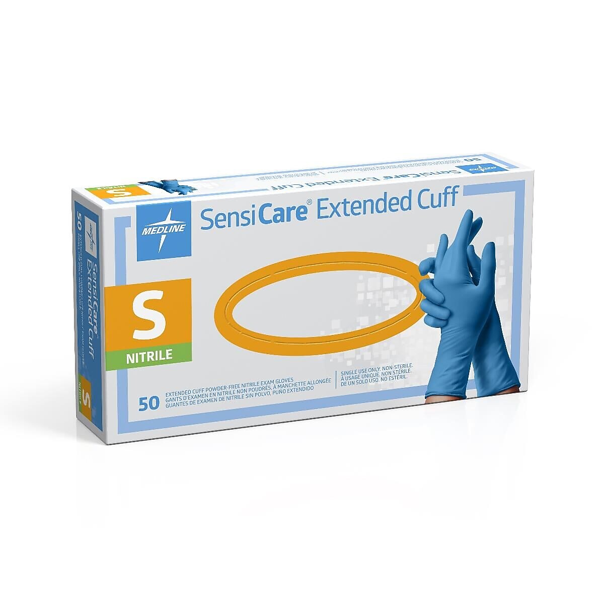 SensiCare Nitrile Exam Gloves 12" L, Small, Blue, 500/Pack (MDS1284)