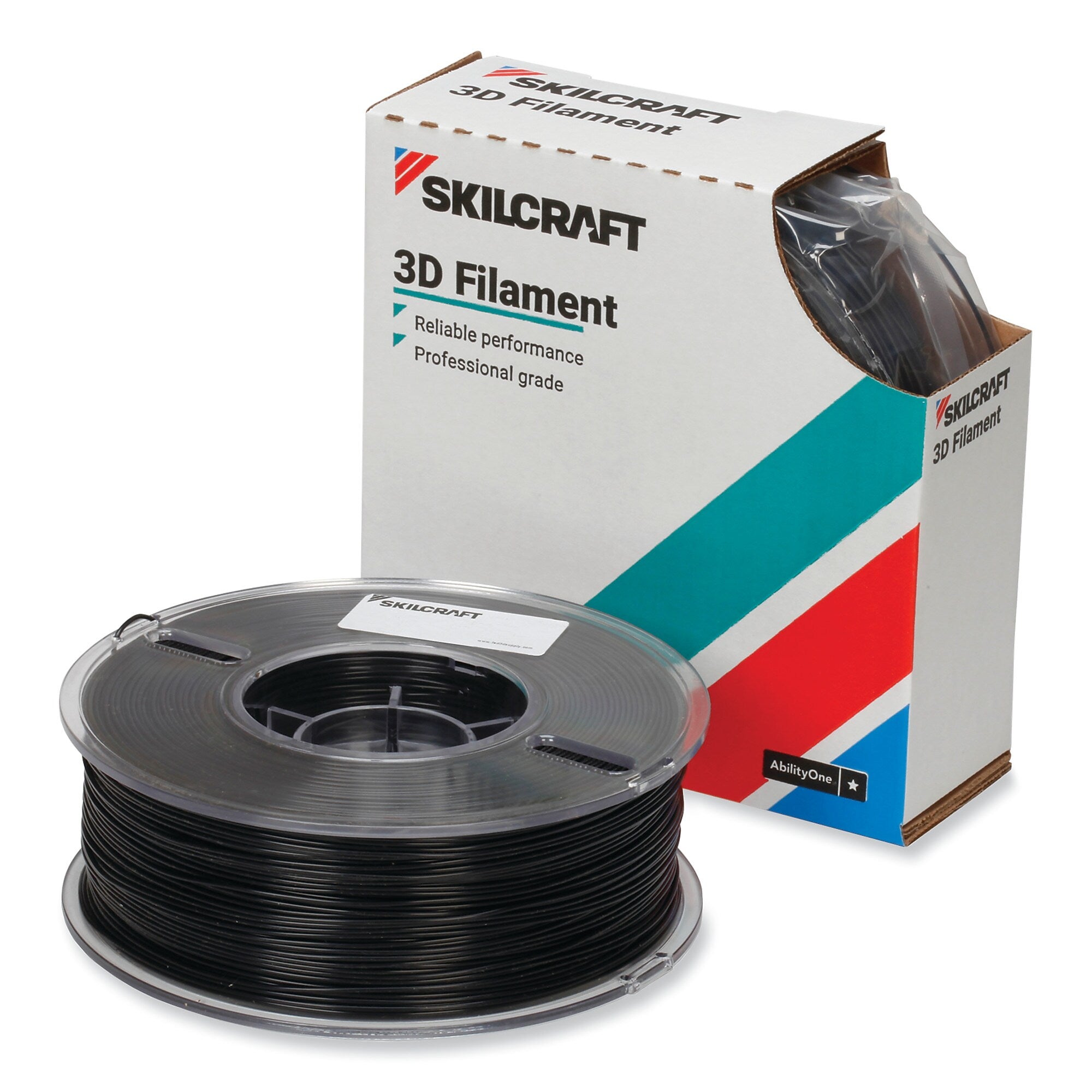 AbilityOne 7045017057355 SKILCRAFT 3D Printer Nylon Filament, 2.85 mm, Black