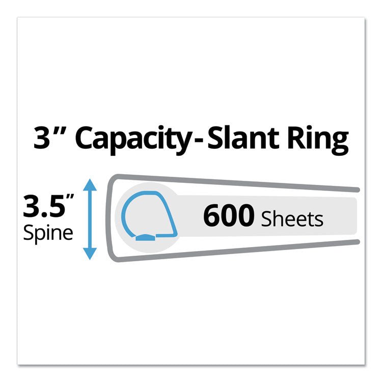 Durable View Binder With Durahinge And Slant Rings, 3 Rings, 3" Capacity, 11 X 8.5, Black