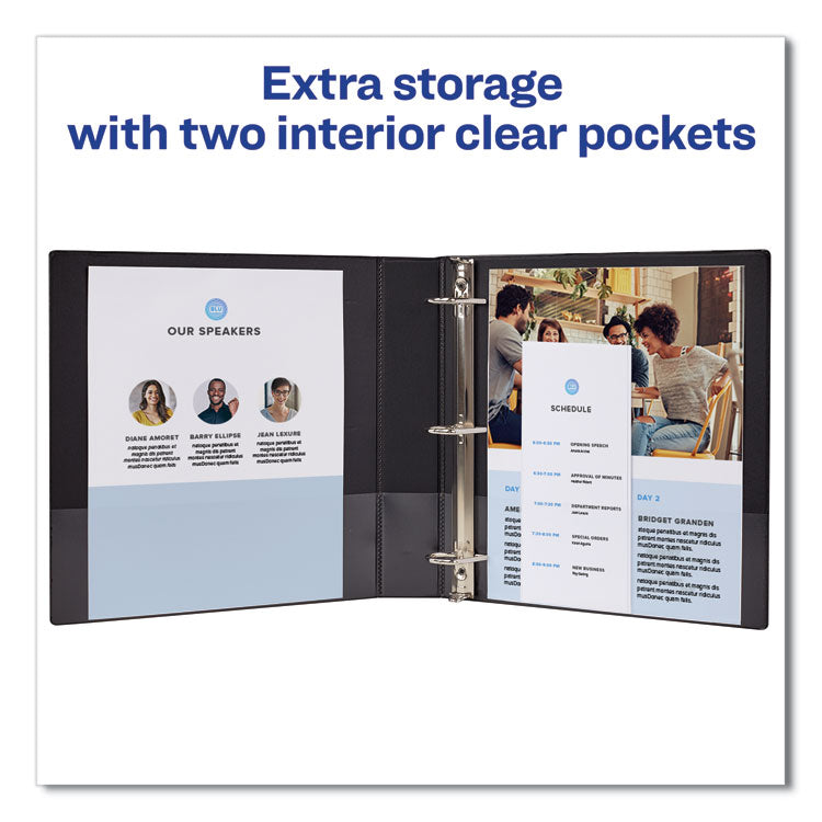 Durable Non-View Binder With Durahinge And Slant Rings, 3 Rings, 1.5" Capacity, 11 X 8.5, Blue