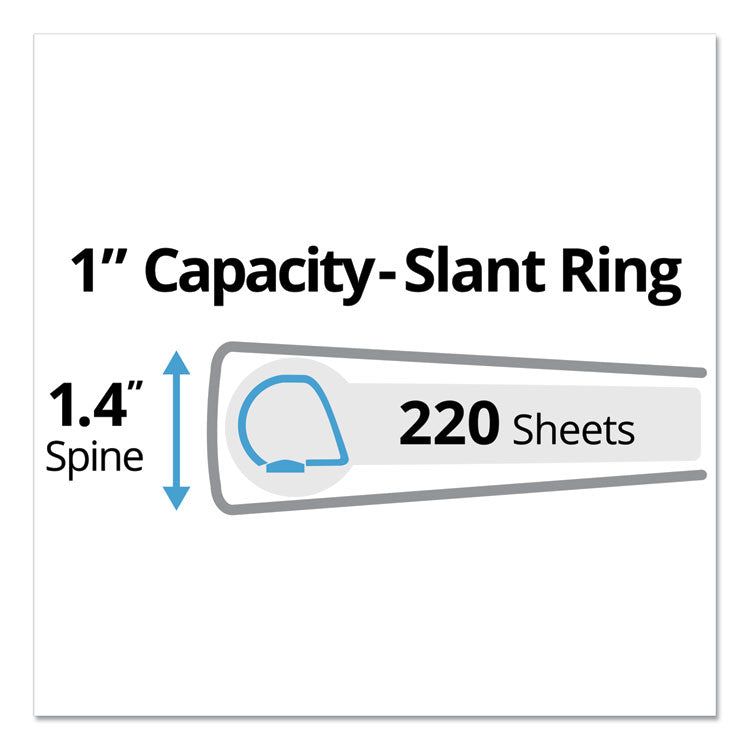 Durable Non-View Binder With Durahinge And Slant Rings, 3 Rings, 1" Capacity, 11 X 8.5, Black