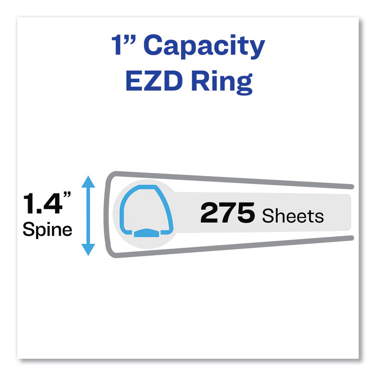 Durable Non-View Binder With Durahinge And Ezd Rings, 3 Rings, 1" Capacity, 11 X 8.5, Black, (8302)