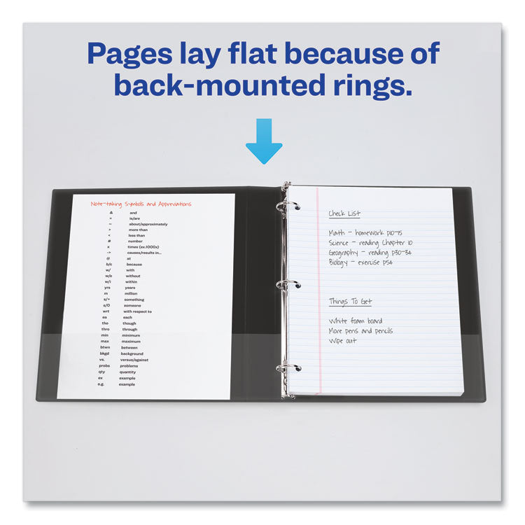 Economy Non-View Binder With Round Rings, 3 Rings, 1.5" Capacity, 11 X 8.5, Black, (4401)