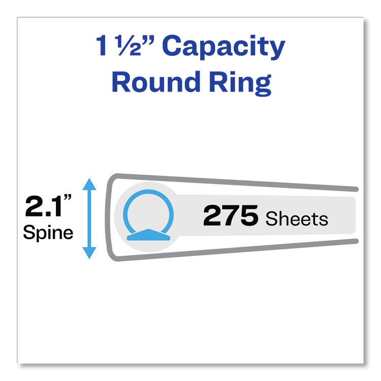Economy Non-View Binder With Round Rings, 3 Rings, 1.5" Capacity, 11 X 8.5, Blue, (3400)