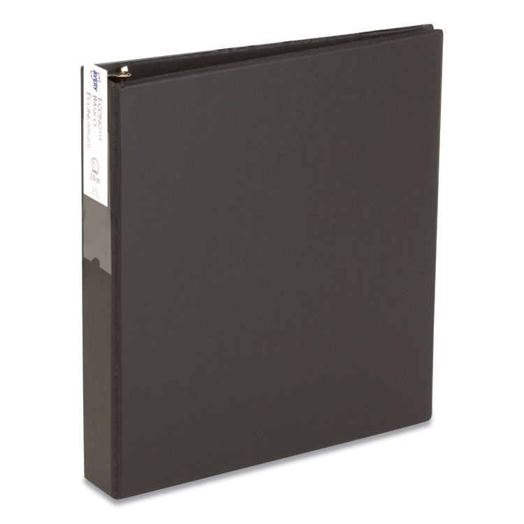Economy Non-View Binder With Round Rings, 3 Rings, 1.5" Capacity, 11 X 8.5, Black, (4401)