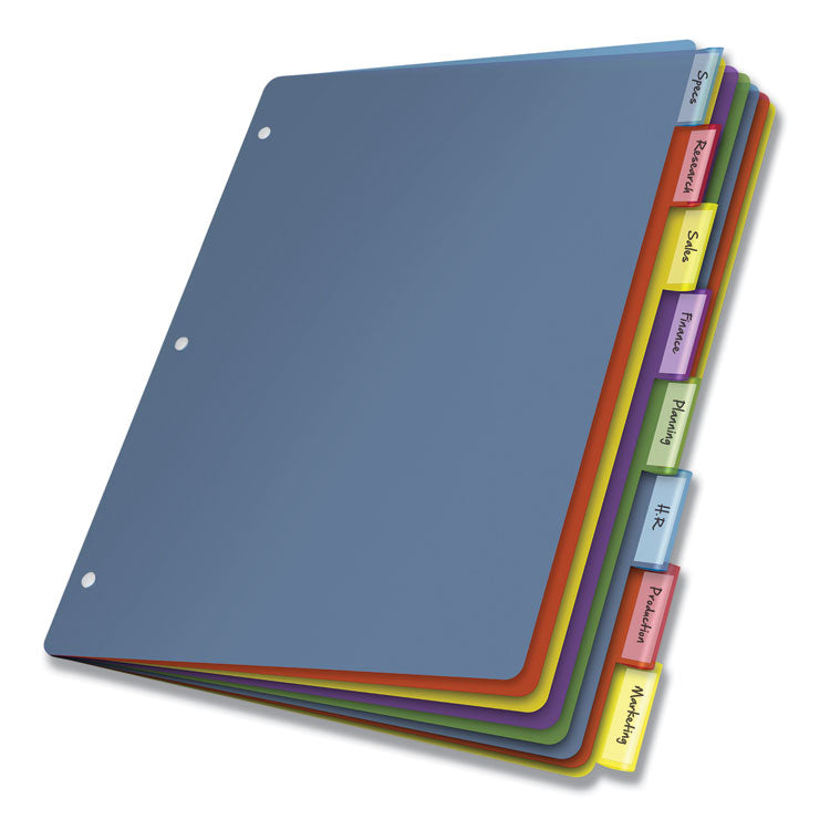 Poly Index Dividers, 8-Tab, 11 X 8.5, Assorted, 4 Sets