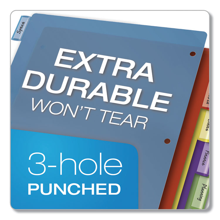 Poly Index Dividers, 8-Tab, 11 X 8.5, Assorted, 4 Sets
