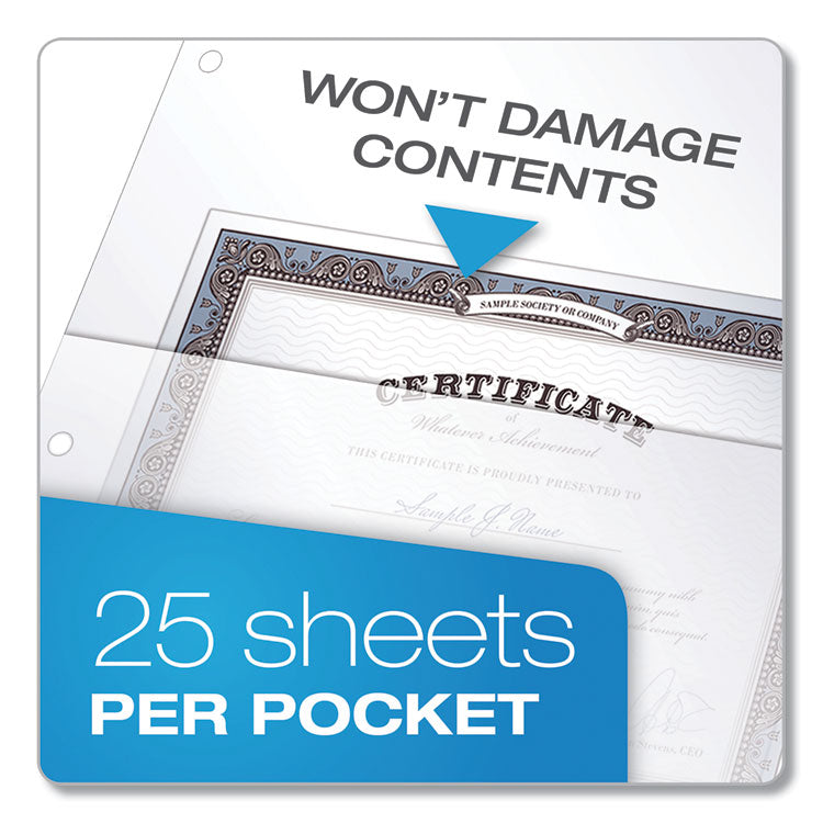 Poly Ring Binder Pockets, 8.5 x 11, Clear, 5/Pack