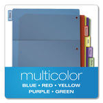 Poly 1-Pocket Index Dividers, 8-Tab, 11 x 8.5, Assorted