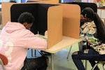 Classroom Products Foldable Cardboard Freestanding Privacy Shield, 20"H x 20"W, Black/Kraft, 20/Box (VB2020 BK)