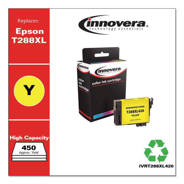 Remanufactured Yellow High-Yield Ink, Replacement for T288XL (T288XL420), 450 Page-Yield