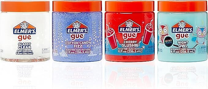 Elmer's Gue Premade Slime Variety Pack, Assorted Colors, 4/Pack (2152005)