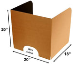 Classroom Products Foldable Cardboard Freestanding Privacy Shield, 20"H x 20"W, Black/Kraft, 20/Box (2020 BK)