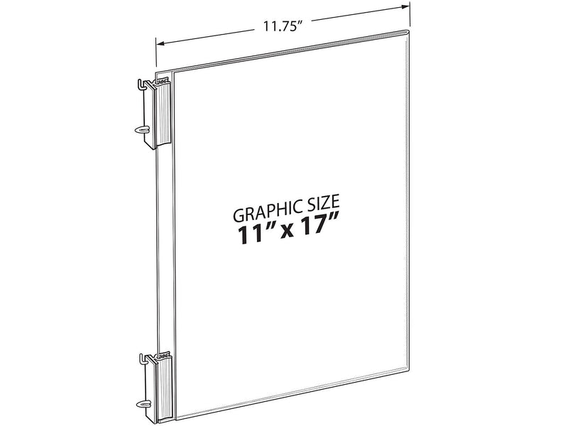 Azar Sign Holder, 11.75" x 17", Vertical, Wall Mounted, Clear, Acrylic, 10/Pack (103308)