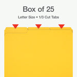 Pendaflex Recycled File Folder, 1-Tab, Assorted, Letter Size, Yellow, 25/Box (1007022)