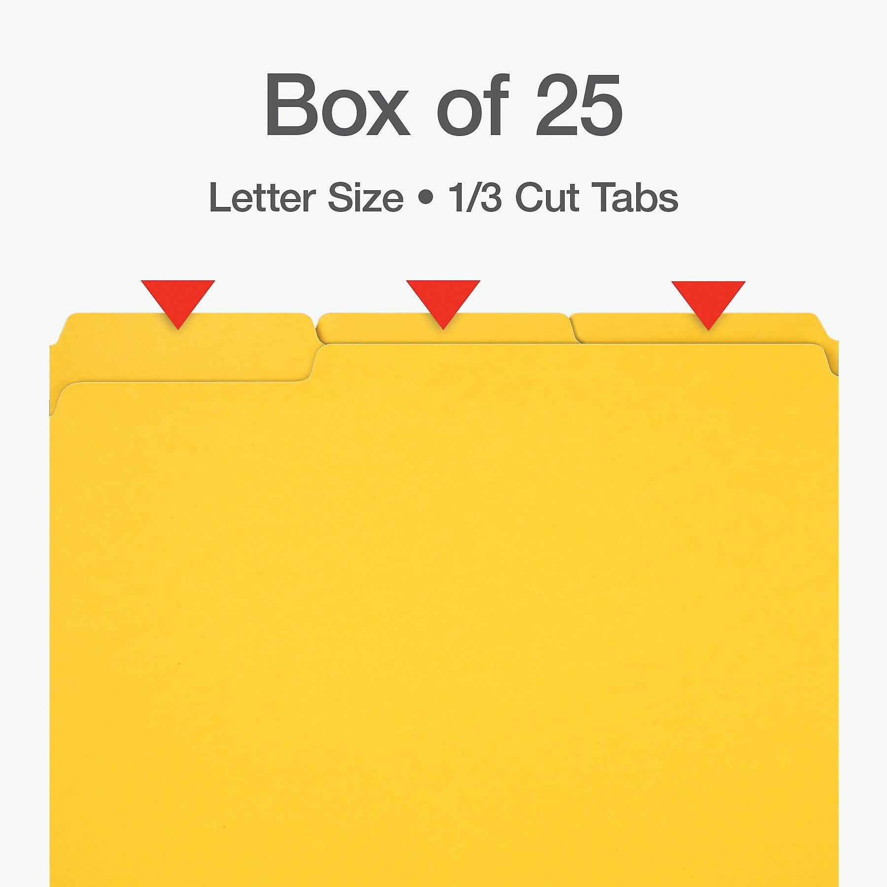 Pendaflex Recycled File Folder, 1-Tab, Assorted, Letter Size, Yellow, 25/Box (1007022)