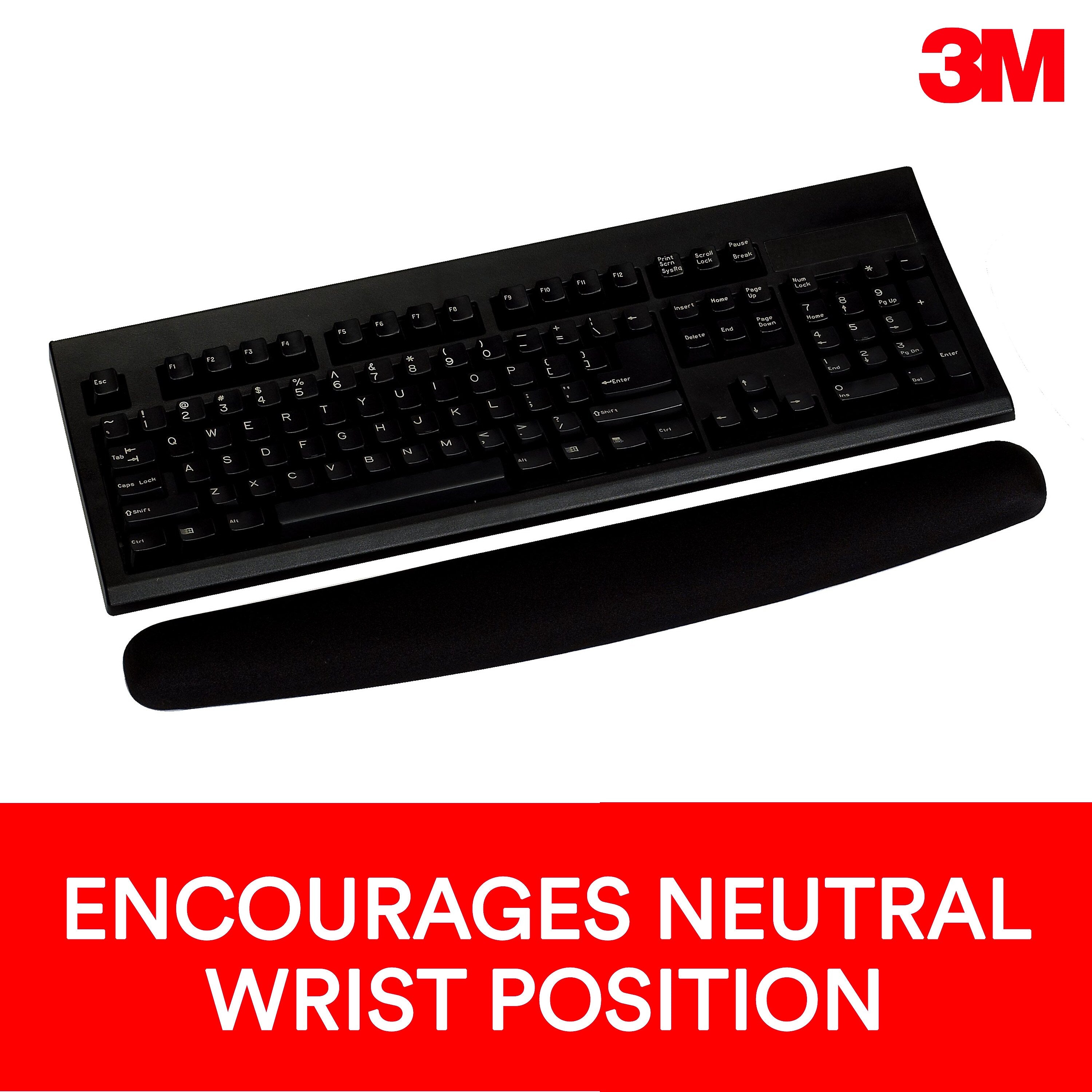 3M Foam Non-Skid Wrist Rests, Black (WR209MB)