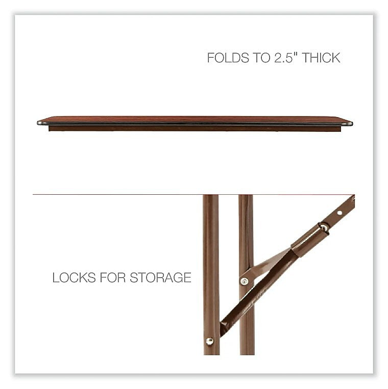 Alera Wood Folding Table, Rectangular, 59.88w x 17.75d x 29.13h, Mahogany (ALEFT726018MY)
