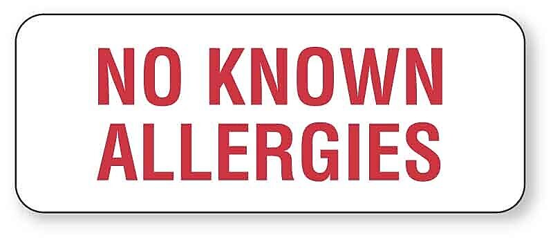 Allergy Alert Label, 2-1/4" x 7/8"