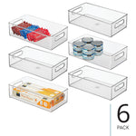 iDESIGN Stackable Plastic Storage Bin, 4" x 14.6"x 8", Clear, 6/Pack (29007M6)