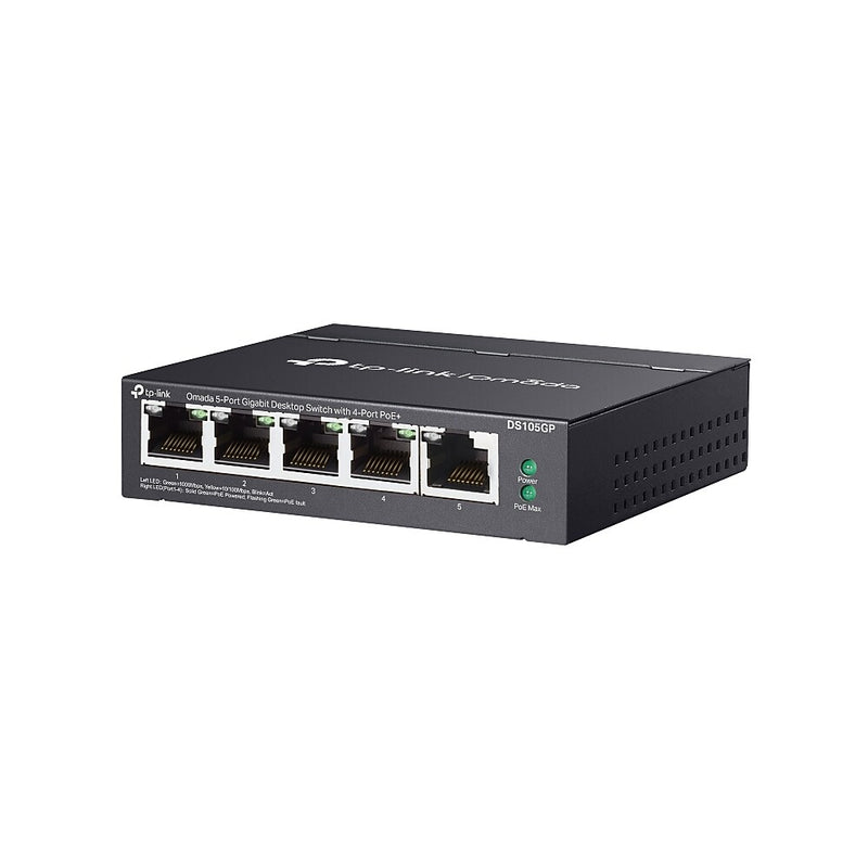 TP-Link Omada 5-Port Gigabit Unmanaged Desktop Switch, 1000 Mbps, Black (DS105G)