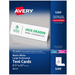 Avery 3.5" x 11" Laser & Inkjet Embossed Tent Cards, 50/Box (05309)