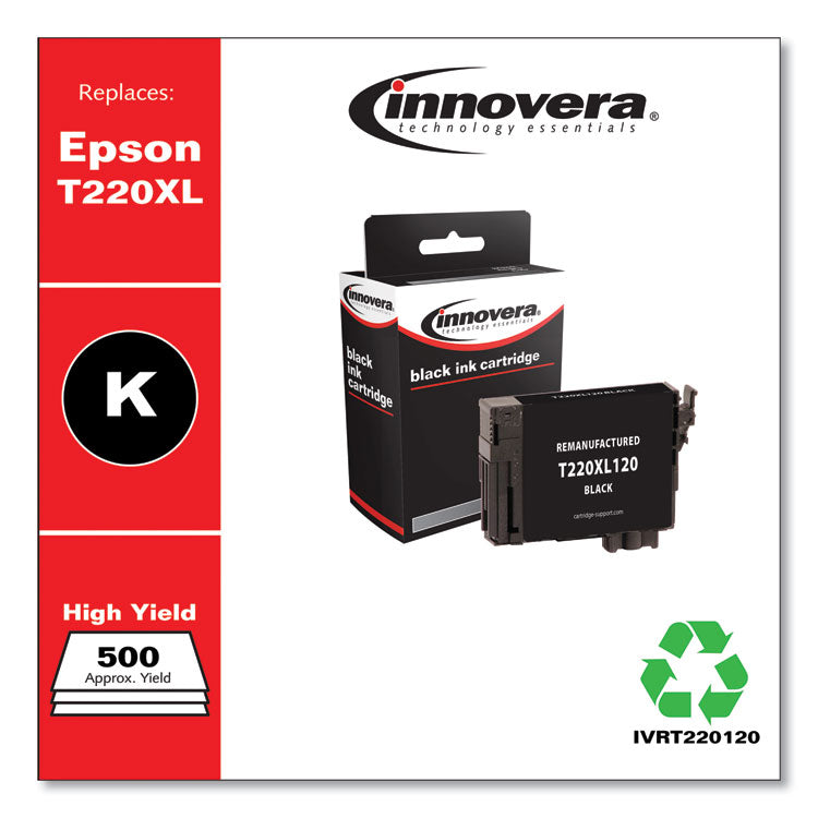 Remanufactured Black High-Yield Ink, Replacement for 220XL (T220XL120-S), 500 Page-Yield