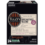 Tully's Breakfast Blend Extra Bold Coffee, Keurig K-Cup Pod, Light Roast, 96/Carton (192719CT)