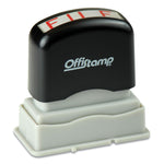 Pre-Inked Message Stamp, File, 1.63" X 0.38", Red Ink