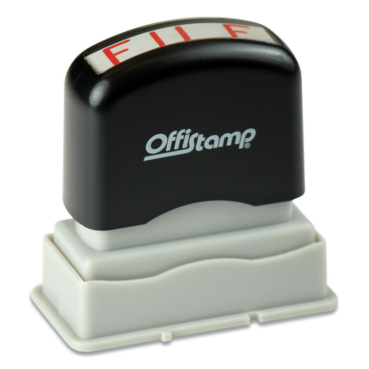 Pre-Inked Message Stamp, File, 1.63" X 0.38", Red Ink