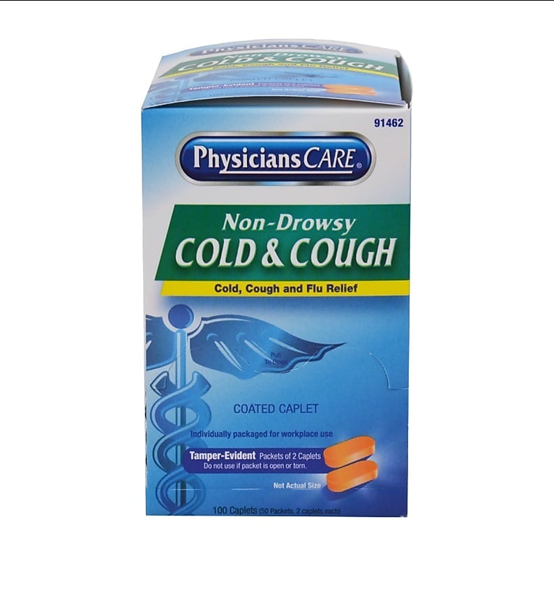 PhysiciansCare Cold & Cough Tablets, 2/Pack, 50 Packs/Box (91462-001)