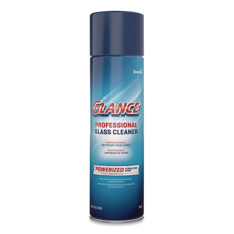 Glance Powerized Glass And Surface Cleaner, Ammonia Scent, 19 Oz Aerosol Spray, 12/carton