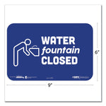 BeSafe Messaging Education Wall Signs, 9 x 6,  "Water Fountain Closed", 3/Pack