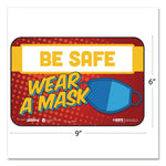 BeSafe Messaging Education Wall Signs, 9 x 6,  "Be Safe, Wear A Mask", 3/Pack