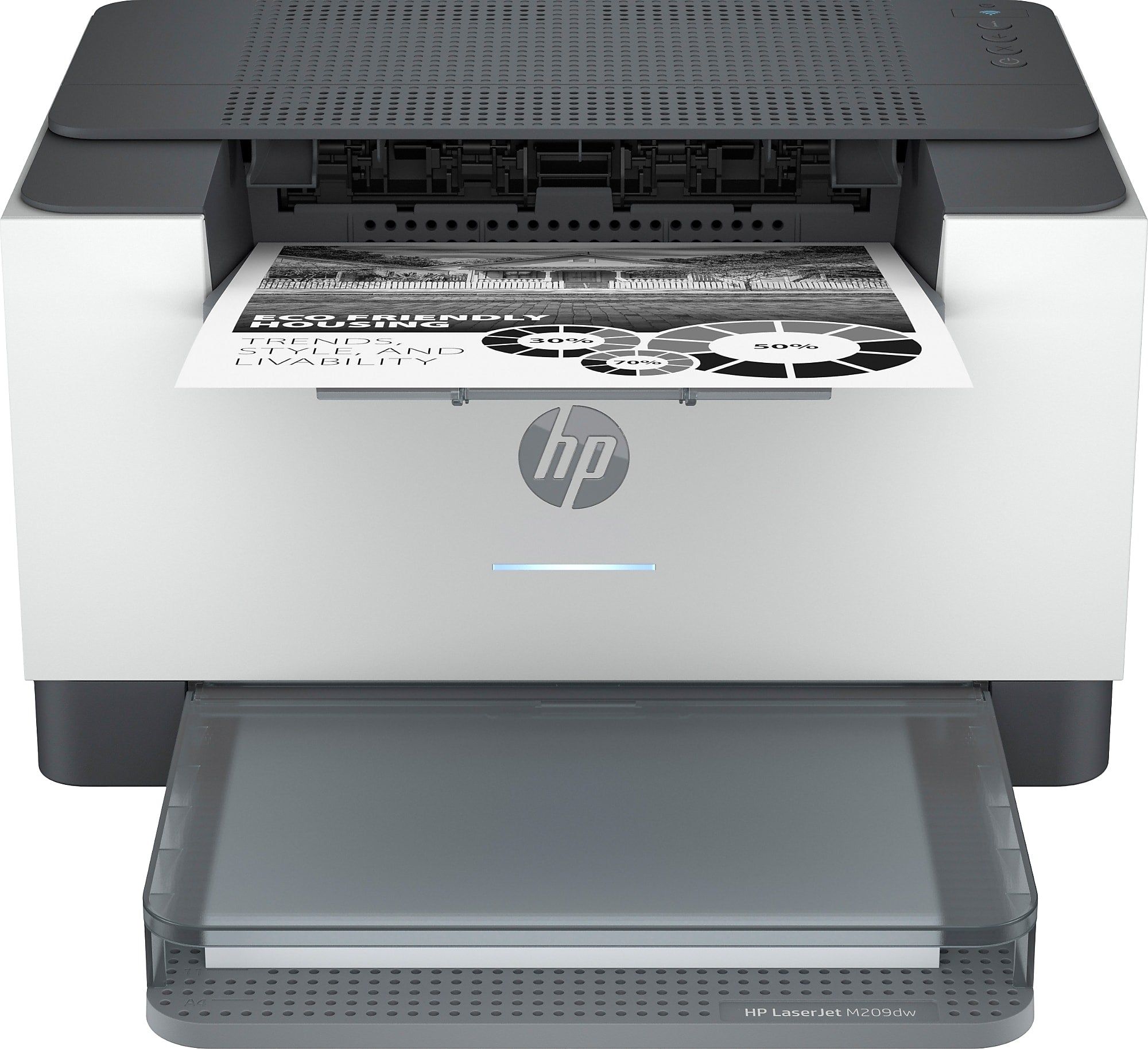 HP LaserJet M209dw Wireless Black & White Laser Printer, Single-Function, Print, Best for Home Office (6GW62F)