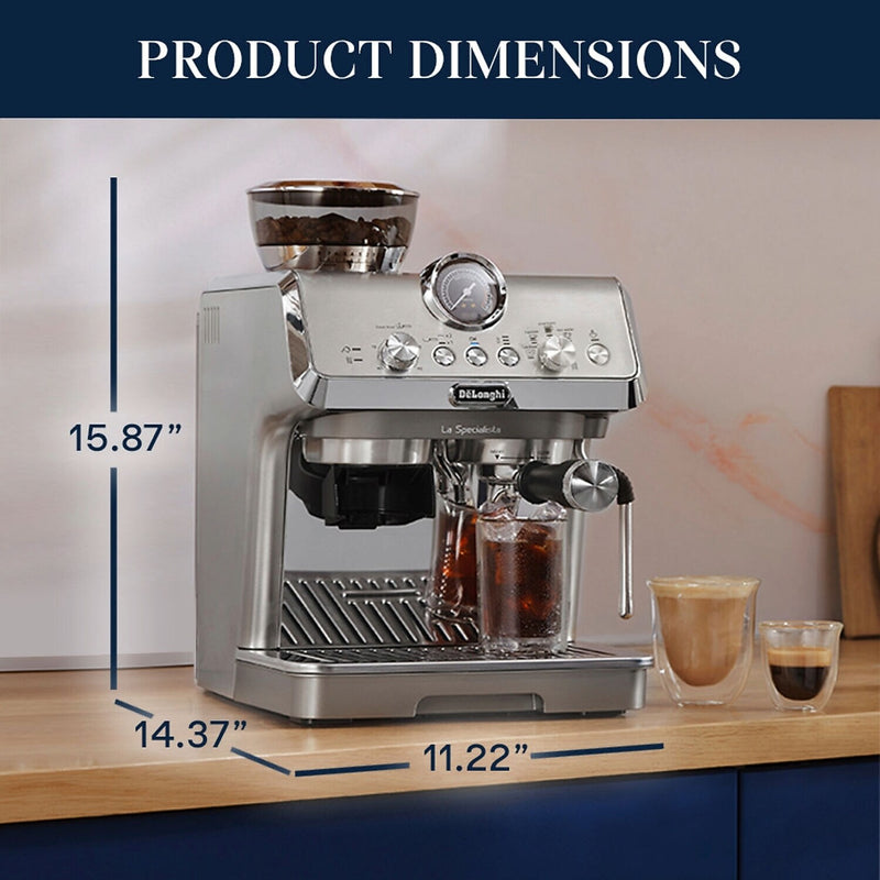 DeLonghi La Specialista Arte Evo 2-Cups Commercial Steam Espresso Machine, Stainless Steel (EC9255M)