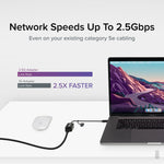 Plugable 2.5G USB C and USB to Ethernet Adapter, 2-in-1 Adapter