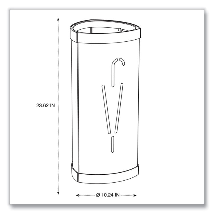Triangular Umbrella Stand, Steel, 10.25w x 10.25d x 23.67h, Silver/Black