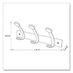 Wooden Coat Hook, Three Wood Peg Wall Rack, Brown/Silver, 45 lb Capacity